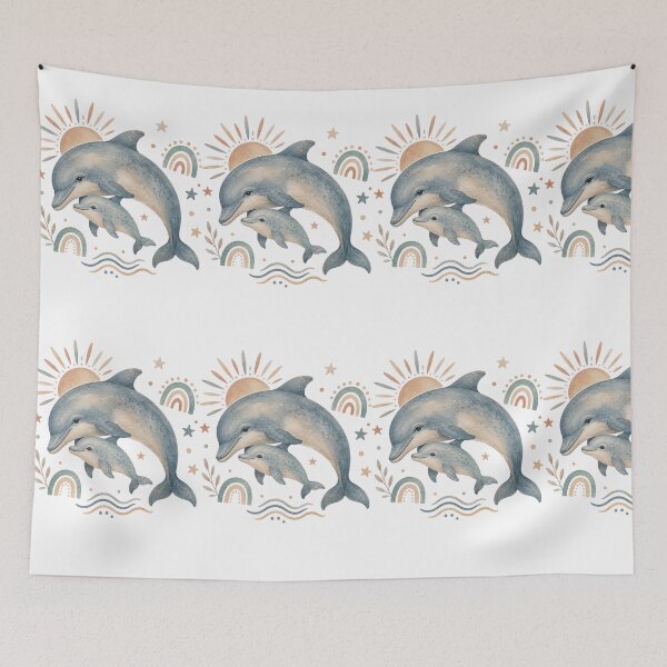 Item preview, Boho Mother And Baby Dolphin designed and sold by Passionread.