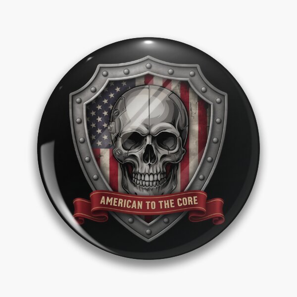 Item preview, American to the Core Cyber Skull Shield designed and sold by OldGloryForge.