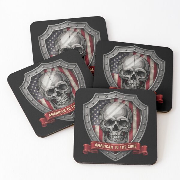 Item preview, American to the Core Cyber Skull Shield designed and sold by OldGloryForge.