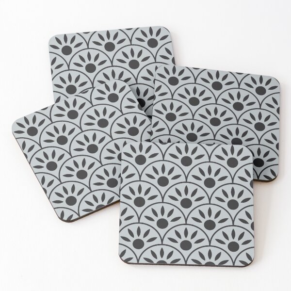Item preview, Art Deco Scallop Pattern | Black Silver Grey Elegant Seamless designed and sold by Dino-Lune.