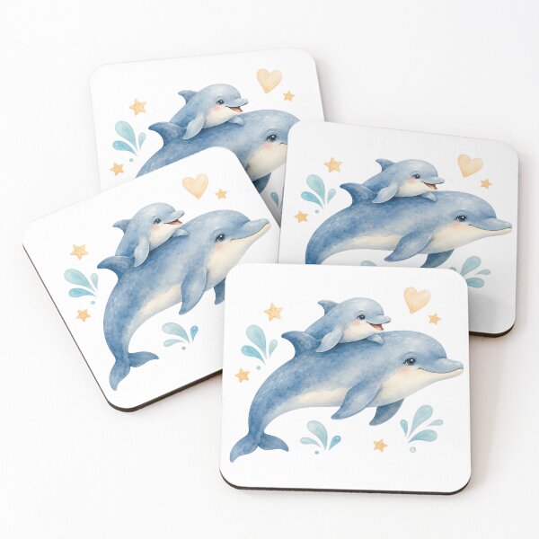 Item preview, Cute Baby Dolphin Riding Mom designed and sold by Passionread.