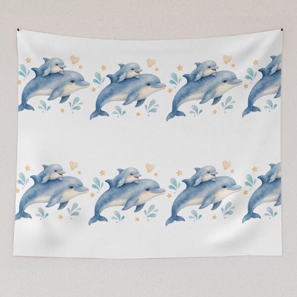 Item preview, Cute Baby Dolphin Riding Mom designed and sold by Passionread.