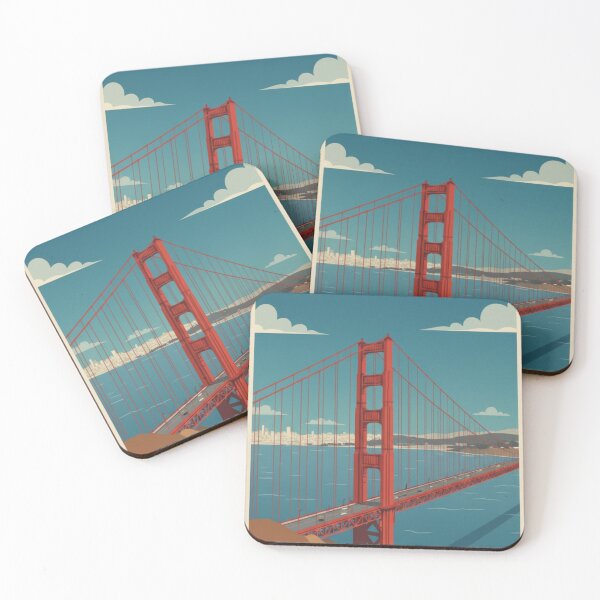 Item preview, San Francisco Vintage Travel Art - Golden Gate Bridge - USA designed and sold by Wanderprintt.