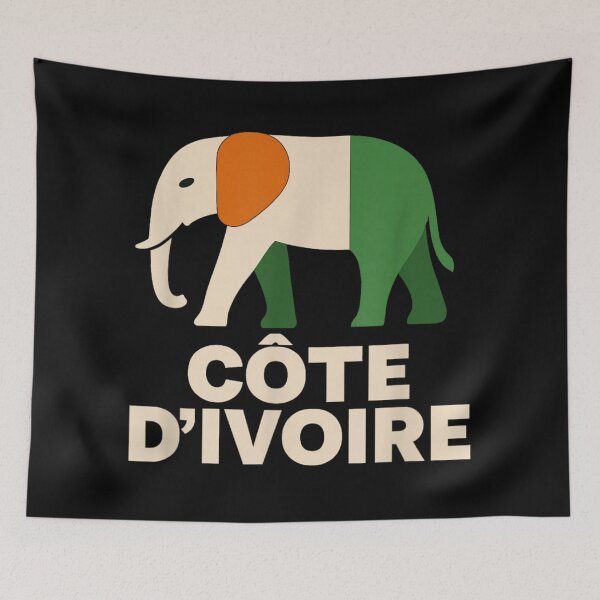Item preview, Côte d d'Ivoire National Flag Colors Elephant Silhouette African Pride Heritage Graphic Art designed and sold by StuZabine.