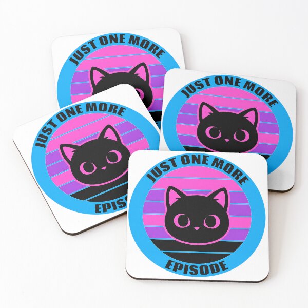 Item preview, Just One More Episode – Retro Anime Cat designed and sold by Sabsll.