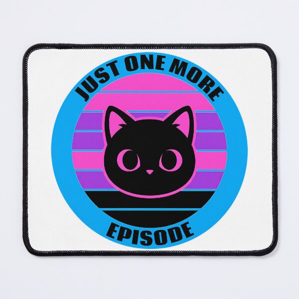 Item preview, Just One More Episode – Retro Anime Cat designed and sold by Sabsll.