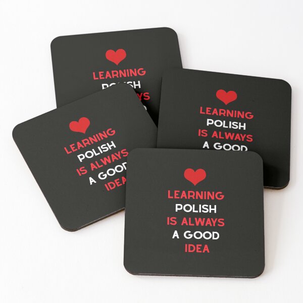 Item preview, Learning Polish Is Always a Good Idea – Bold White and Red Language Learning Typography designed and sold by icreativestudio.