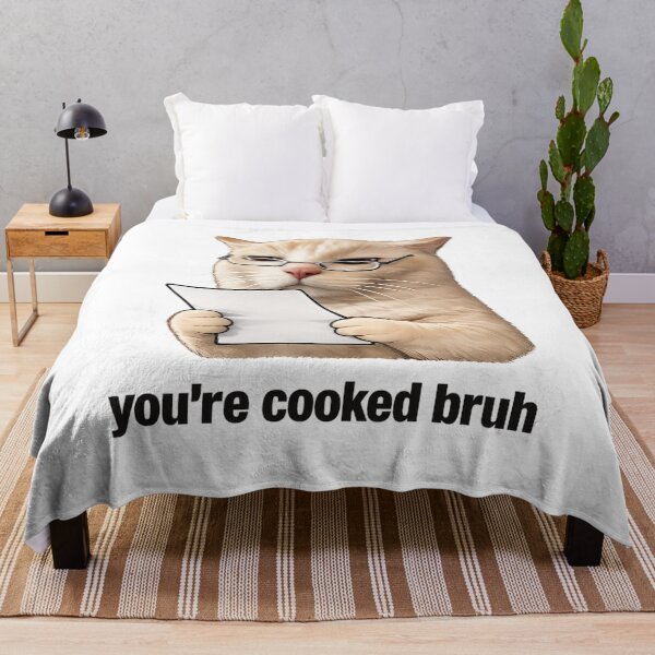 Item preview, You're Cooked Bruh – Judgment Cat Meme designed and sold by jeehh.