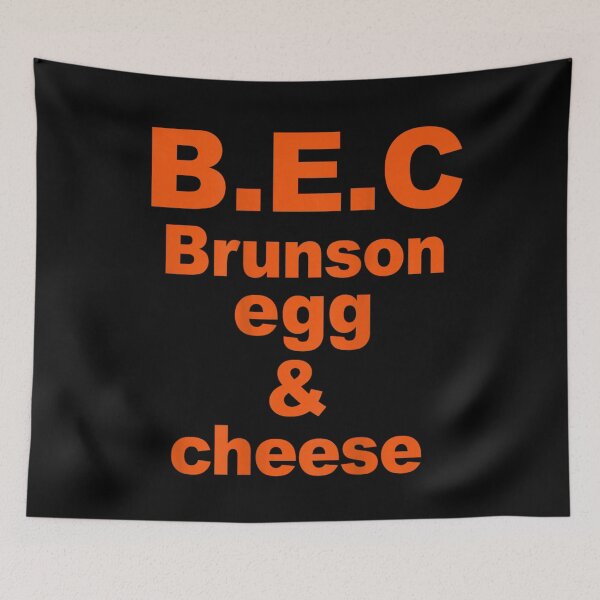 Item preview, New York Brunson Egg And Cheese Orange Text Bold Breakfast Food Graphic designed and sold by StuZabine.