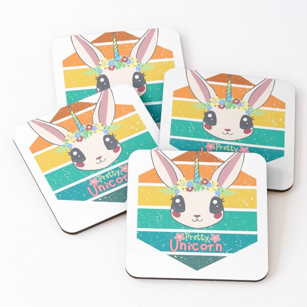 Item preview, Pretty Unicorn Bunny Retro Sunset Kawaii Floral Fantasy Design designed and sold by DrimitStore.
