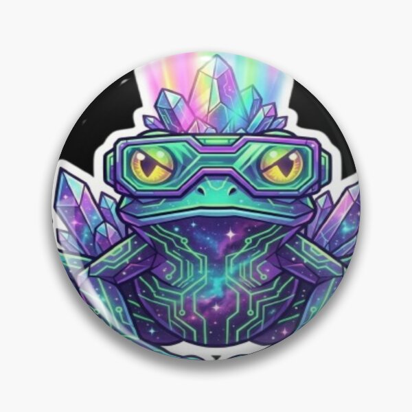 Item preview, Cybernetic Crystal Frog Illustration designed and sold by DailySparks.