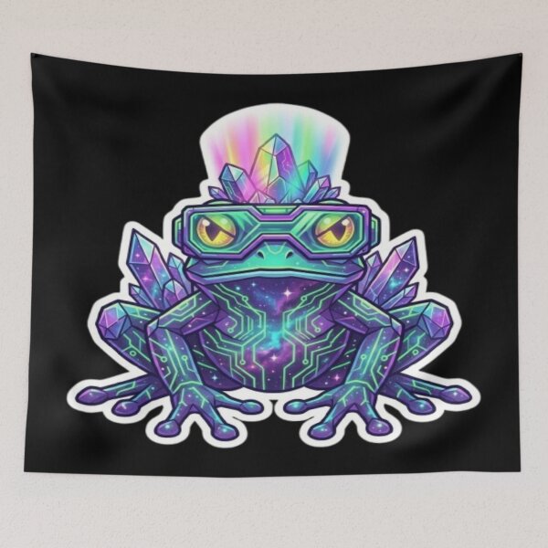 Item preview, Cybernetic Crystal Frog Illustration designed and sold by DailySparks.