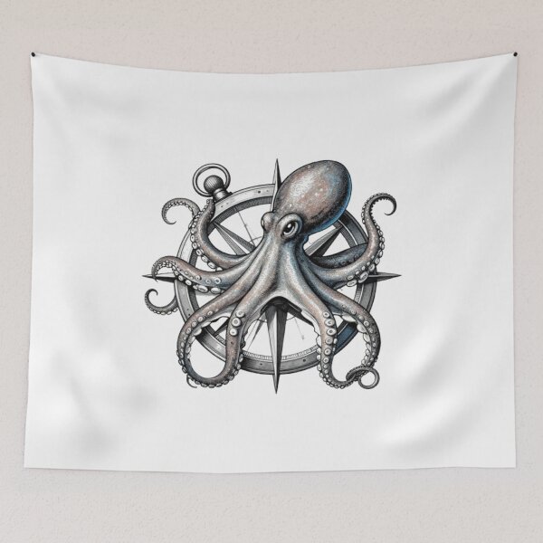 Item preview, Vintage Nautical Octopus Illustration designed and sold by RandomWalker.