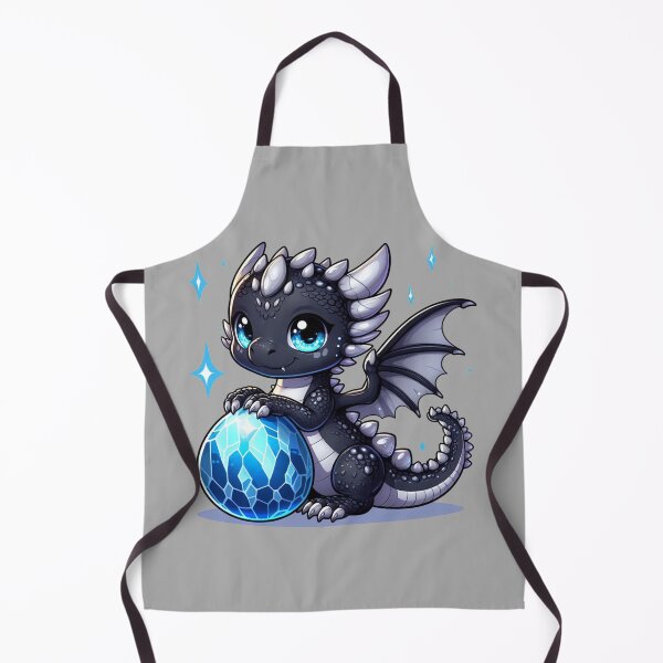 Item preview, Cute Black Baby Dragon with Blue Crystal Egg designed and sold by NerdiPop.