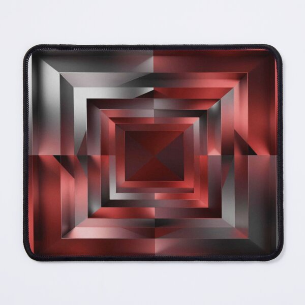 Item preview, Abstract Geometric Depth Art with Red Black Metallic Layers and Modern Optical Motion designed and sold by FotoworldEdel.
