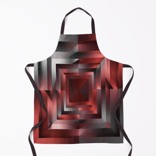 Item preview, Abstract Geometric Depth Art with Red Black Metallic Layers and Modern Optical Motion designed and sold by FotoworldEdel.