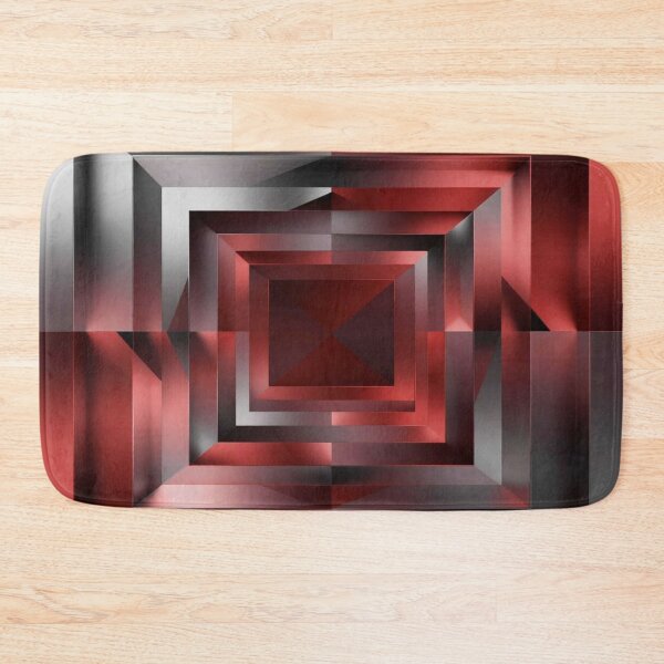 Item preview, Abstract Geometric Depth Art with Red Black Metallic Layers and Modern Optical Motion designed and sold by FotoworldEdel.