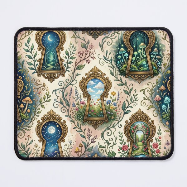 Item preview, Secret Garden Keyholes Seamless Pattern designed and sold by MoonwoodStudio.