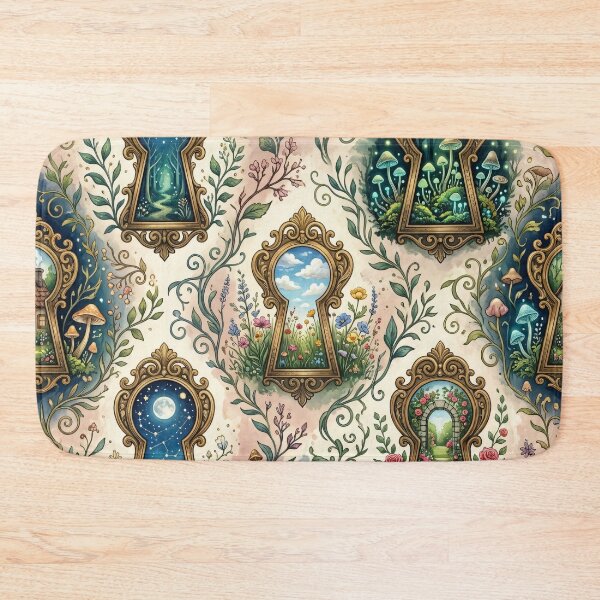 Item preview, Secret Garden Keyholes Seamless Pattern designed and sold by MoonwoodStudio.