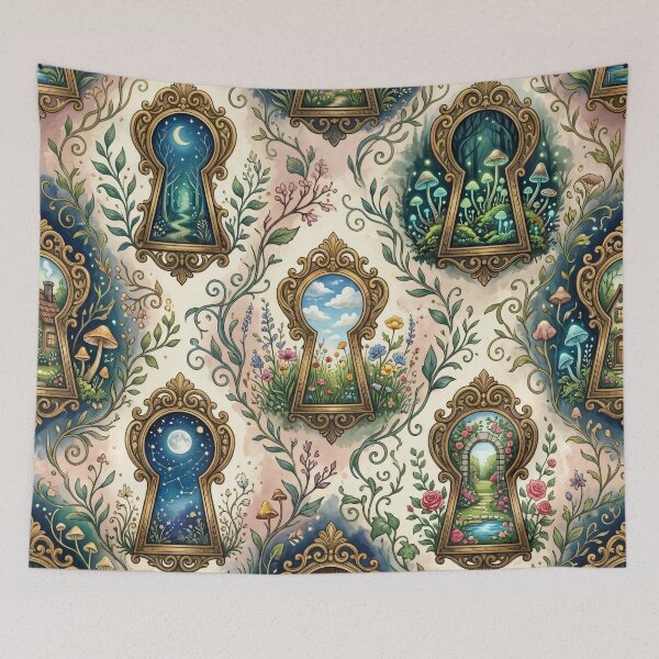 Item preview, Secret Garden Keyholes Seamless Pattern designed and sold by MoonwoodStudio.
