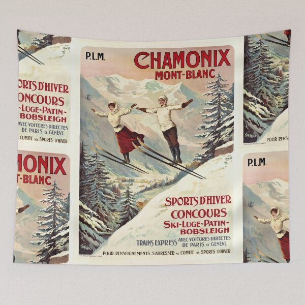 Item preview, Vintage Chamonix-Mont-Blanc Poster | Art Nouveau Style | Winter Sports Destination | PLM Railway Travel & Tourism Print designed and sold by artofuniverse.
