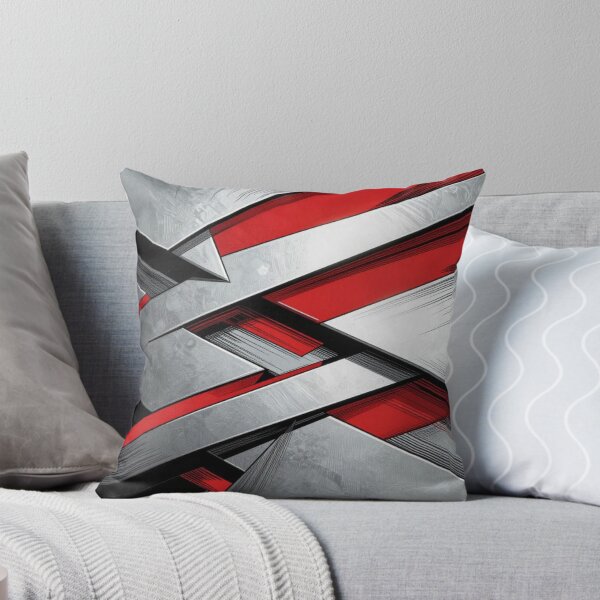 Item preview, Abstract Geometric Metal Art with Red Silver Angles and Dynamic Modern Motion Design designed and sold by FotoworldEdel.