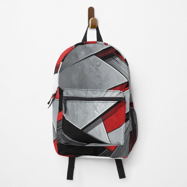 Item preview, Abstract Geometric Metal Art with Red Silver Angles and Dynamic Modern Motion Design designed and sold by FotoworldEdel.