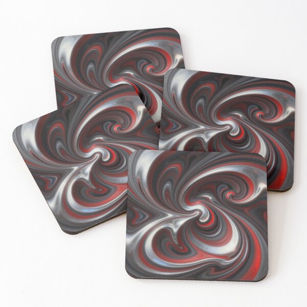 Item preview, Abstract Spiral Metal Art with Dynamic Red Black Motion and Modern Fluid Wave Design designed and sold by FotoworldEdel.