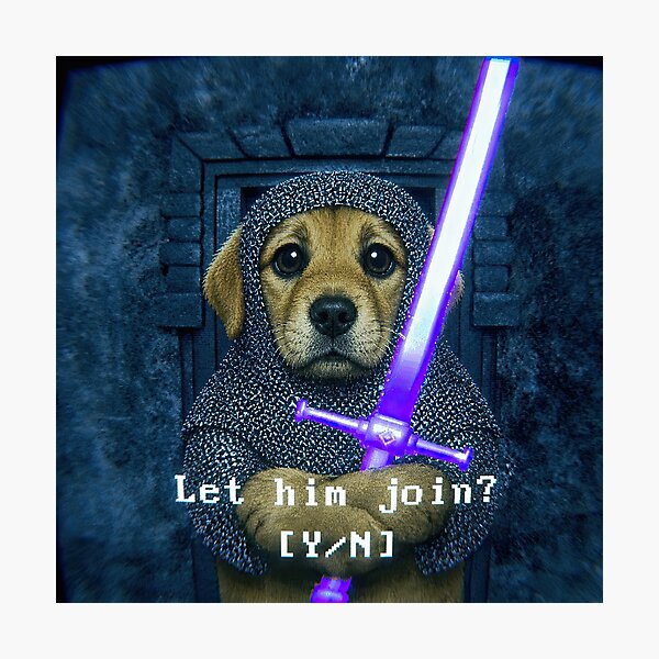 Item preview, Medieval Knight Dog Game Quest designed and sold by Flying Doggo.