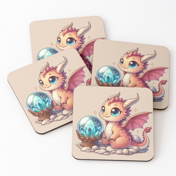 Item preview, Cute Baby Dragon with Magical Crystal Ball designed and sold by NerdiPop.