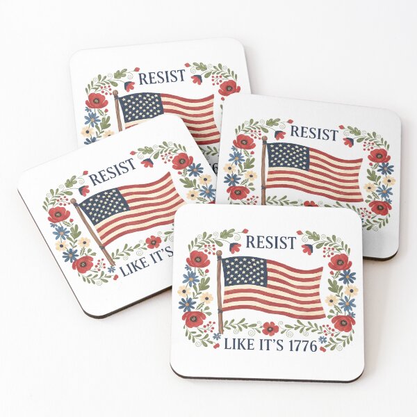 Item preview, Resist Like It's 1776 Floral American Flag Patriotic Independence Day designed and sold by CutOutIdols.