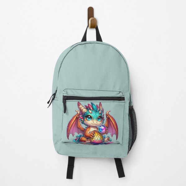 Item preview, Cute Rainbow Baby Dragon with Magical Gem designed and sold by NerdiPop.