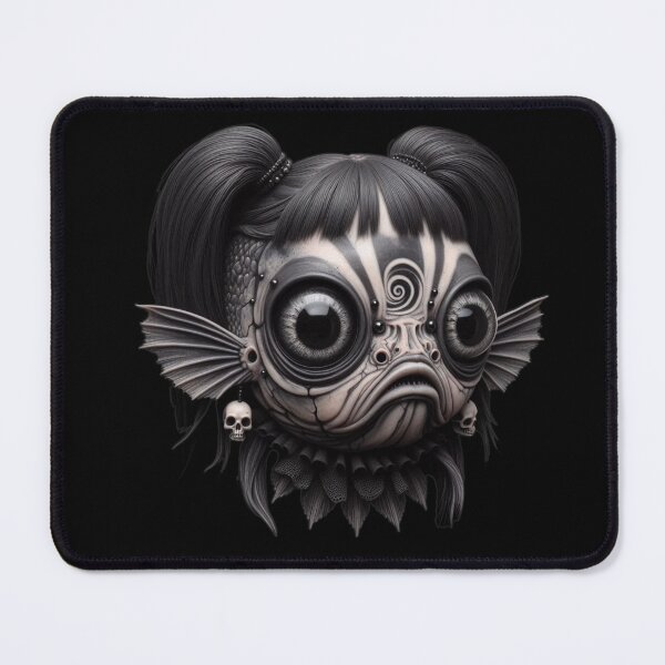 Item preview, Deep Sea Fish Girl Goth Doll with Skull Earrings designed and sold by LujziWorld.