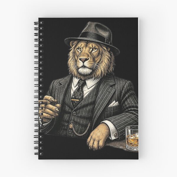 Item preview, Mafia Boss Lion Smoking Cigar and Drinking Whiskey designed and sold by Articooler.