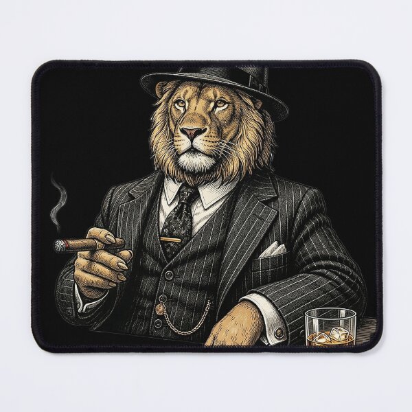 Item preview, Mafia Boss Lion Smoking Cigar and Drinking Whiskey designed and sold by Articooler.