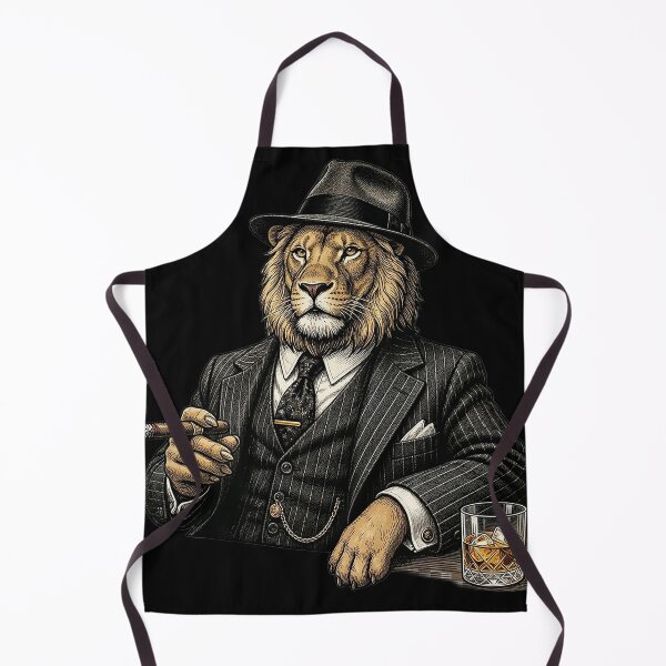Item preview, Mafia Boss Lion Smoking Cigar and Drinking Whiskey designed and sold by Articooler.