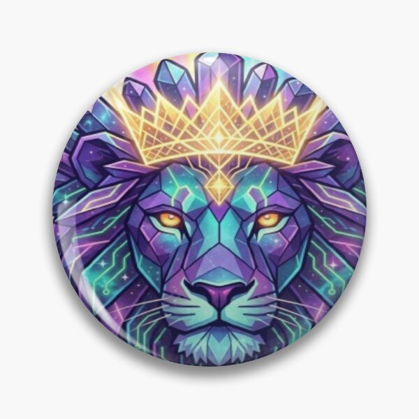 Item preview, Majestic Lion with Crystal Crown Illustration designed and sold by DailySparks.