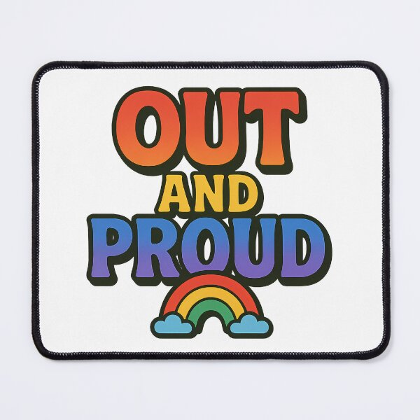 Item preview, Out and Proud Retro Rainbow Groovy Queer Pride Typography designed and sold by Haus Of Sin.
