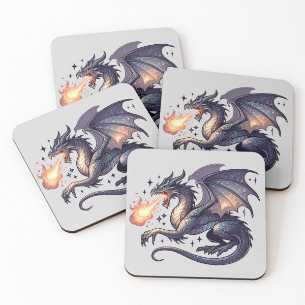 Item preview, Black Fantasy Dragon with Fire Breath designed and sold by NerdiPop.