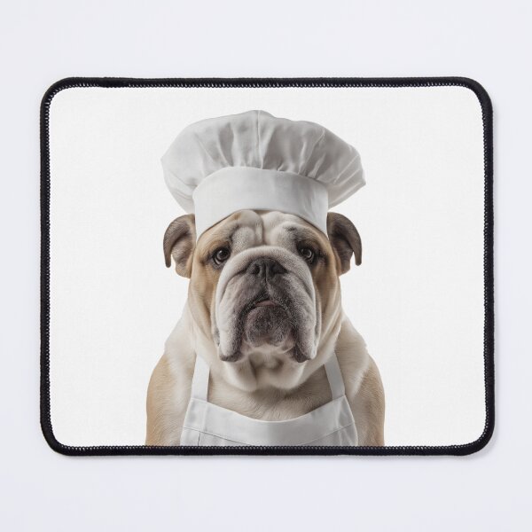 Item preview, Funny Bulldog Dog Chef Realistic Animal Cooking Humor Art designed and sold by LazyOwlStore.