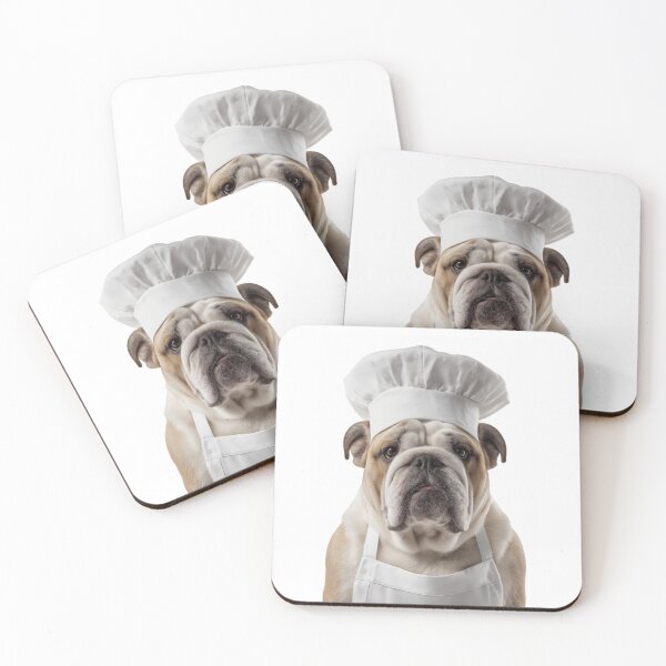 Item preview, Funny Bulldog Dog Chef Realistic Animal Cooking Humor Art designed and sold by LazyOwlStore.