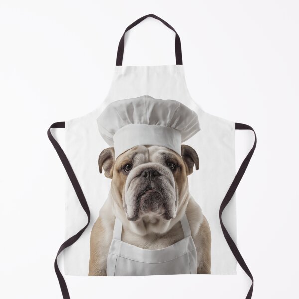 Item preview, Funny Bulldog Dog Chef Realistic Animal Cooking Humor Art designed and sold by LazyOwlStore.