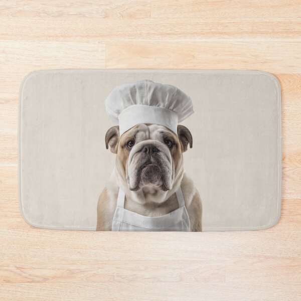 Item preview, Funny Bulldog Dog Chef Realistic Animal Cooking Humor Art designed and sold by LazyOwlStore.