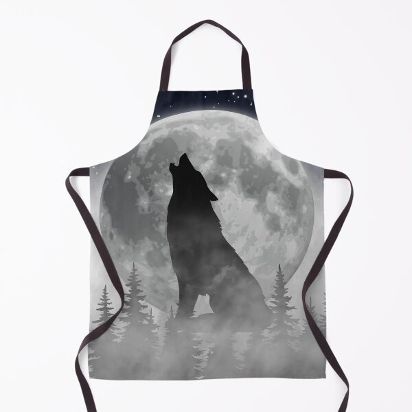 Item preview, Howling Wolf Silhouette – Full Moon Night Sky & Misty Forest designed and sold by UllassaStore.