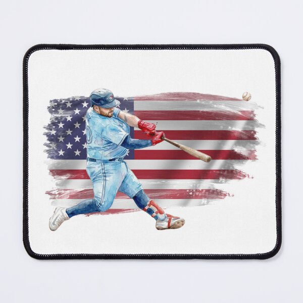 Item preview, American Baseball Spirit - Dynamic Watercolor Batter with Flag designed and sold by cucuzeus.