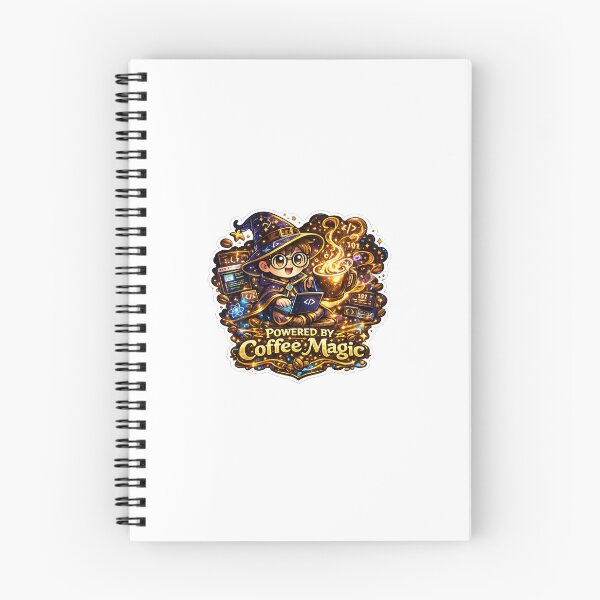Item preview, Powered by Coffee Magic Sticker | Funny Programmer Wizard | Coffee Coder Sticker designed and sold by MinimalMood Studio.