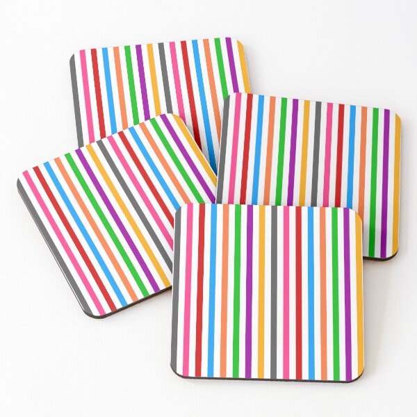 Item preview, Colorful Vertical Stripes Lines Pattern - White  designed and sold by PatternTitan.