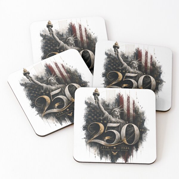 Item preview, Golden 250th Lady Liberty and Flag designed and sold by MKThreadsStudio.