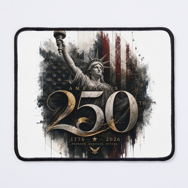 Item preview, Golden 250th Lady Liberty and Flag designed and sold by MKThreadsStudio.