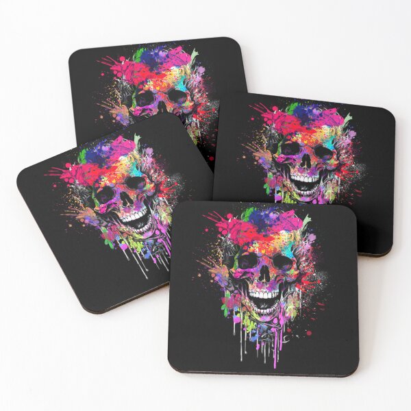 Item preview, Color Splash Skull Neon Art Design  designed and sold by StyleBloomes.